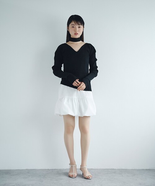 ニット・セーター open neck bow knit セール】open neck bow knit（ニット/セーター）｜CODE A
