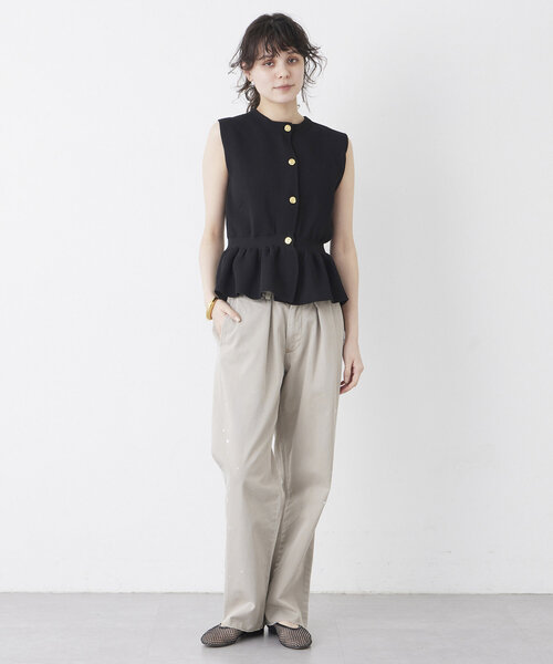 THE PAUSE ペプラムノースリーブプルオーバー THE PAUSE】ペプラムノースリーブプルオーバー | Whim Gazette