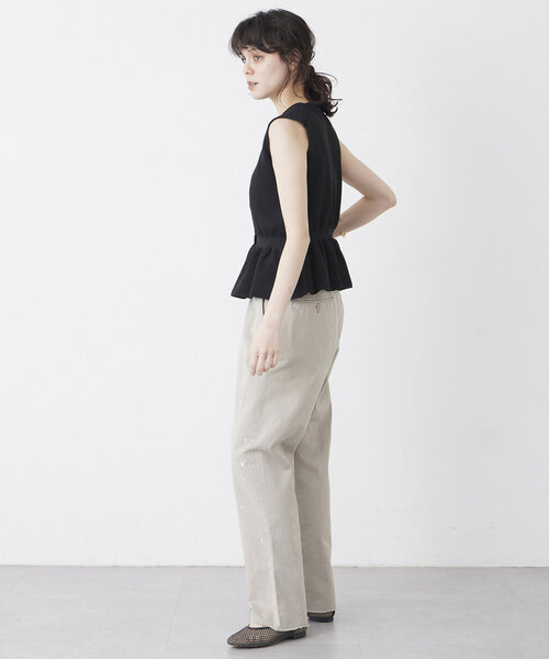 THE PAUSE(ザ ポーズ)の「【THE PAUSE】ペプラムノースリーブプルオーバー(ニット/セーター・レディース・ブラック/ベージュ・FREE)」の15枚目の写真