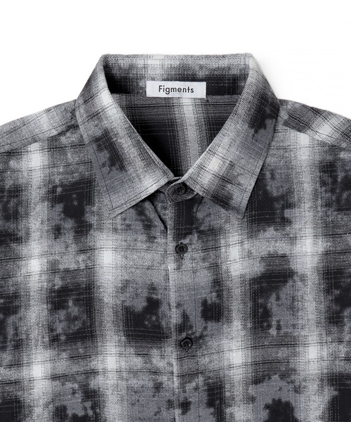 Figments（フィグメンツ）の「ブリーチチェックシャツ（シャツ/ブラウス・レディース・ブラック/レッド/ブルー・FREE）」の13枚目の写真
