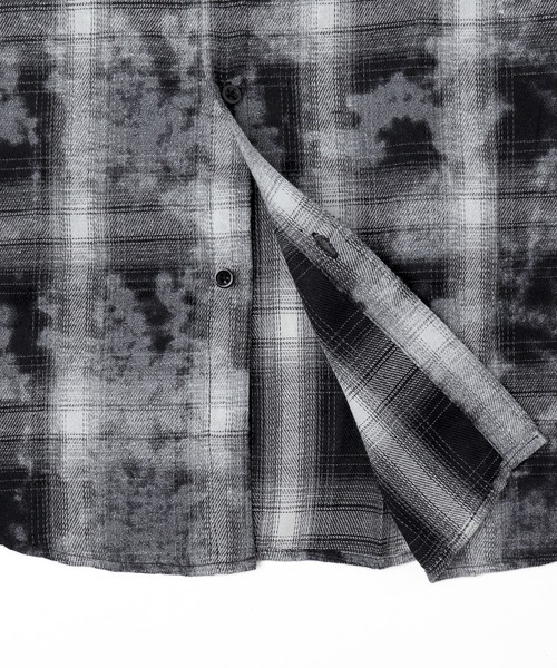 Figments（フィグメンツ）の「ブリーチチェックシャツ（シャツ/ブラウス・レディース・ブラック/レッド/ブルー・FREE）」の15枚目の写真