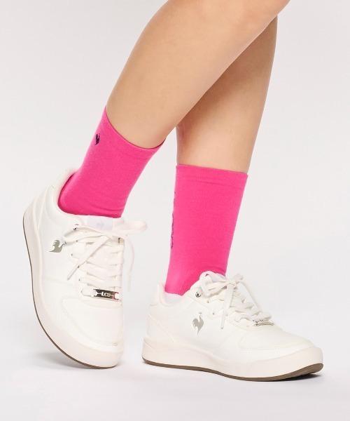 le coq sportif GOLF（ルコックスポルティフゴルフ）の「MoveSox/ショート丈（ソックス/靴下・レディース・ネイビー/ピンク/ホワイト・22-24）」の3枚目の写真