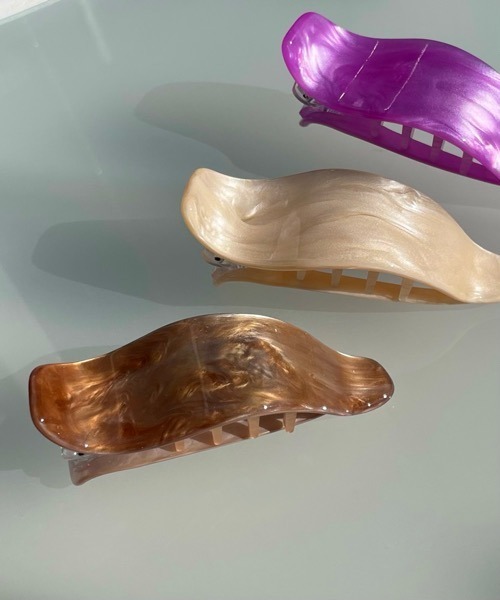 tone（トーン）の「KuKuLu TOKYO/ヘキサゴンサイドバンスクリップ（mini size)（バレッタ/ヘアクリップ・レディース・ブラウン/アイボリー/パープル・FREE）」の3枚目の写真