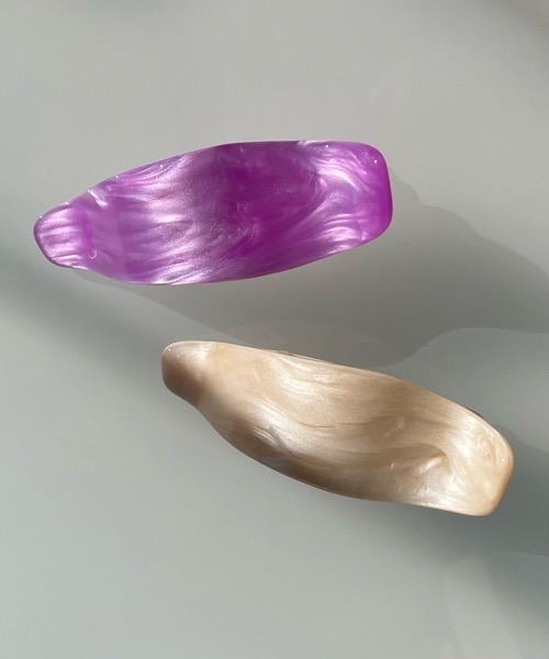 tone（トーン）の「KuKuLu TOKYO/ヘキサゴンサイドバンスクリップ（mini size)（バレッタ/ヘアクリップ・レディース・ブラウン/アイボリー/パープル・FREE）」の5枚目の写真