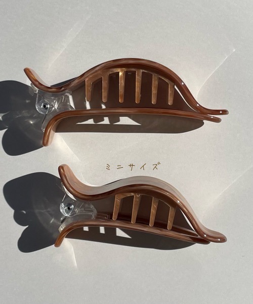 tone（トーン）の「KuKuLu TOKYO/ヘキサゴンサイドバンスクリップ（mini size)（バレッタ/ヘアクリップ・レディース・ブラウン/アイボリー/パープル・FREE）」の10枚目の写真