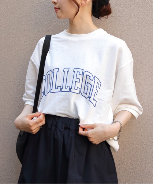 tシャツ Sanca/サンカ　US コットン カレッジTEE　US COTTON REV.W COLLEGE TEE レディース Sanca/サンカ US コットン カレッジTEE US COTTON REV.W COLLEGE