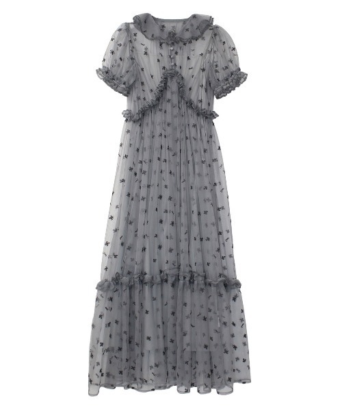 COEL(コエル)の「オリジナル刺繍チュールワンピース(ワンピース・レディース・ベージュ/グレー/ブラック・38/36)」の1枚目の写真
