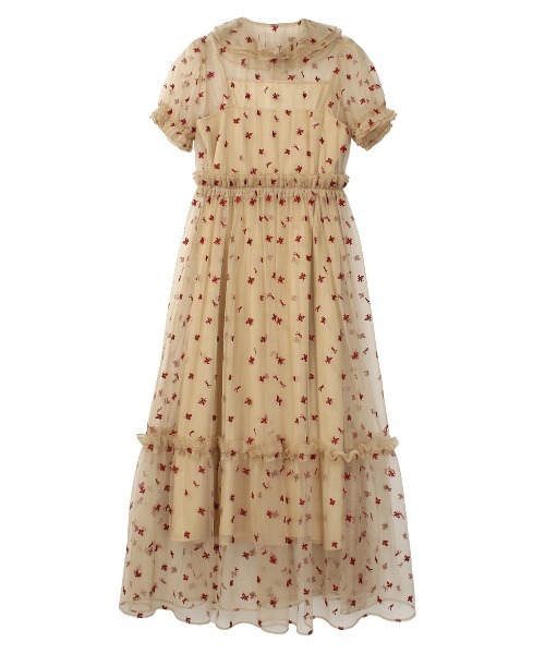 COEL(コエル)の「オリジナル刺繍チュールワンピース(ワンピース・レディース・ベージュ/グレー/ブラック・38/36)」の18枚目の写真