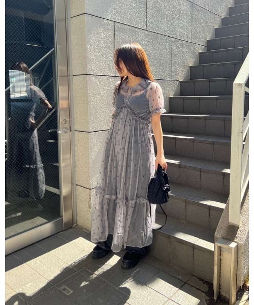 COEL(コエル)の「オリジナル刺繍チュールワンピース(ワンピース・レディース・ベージュ/グレー/ブラック・38/36)」の20枚目の写真