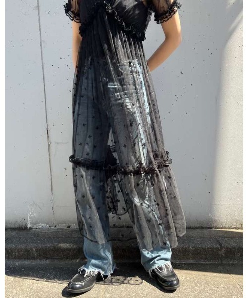 COEL(コエル)の「オリジナル刺繍チュールワンピース(ワンピース・レディース・ベージュ/グレー/ブラック・38/36)」の22枚目の写真