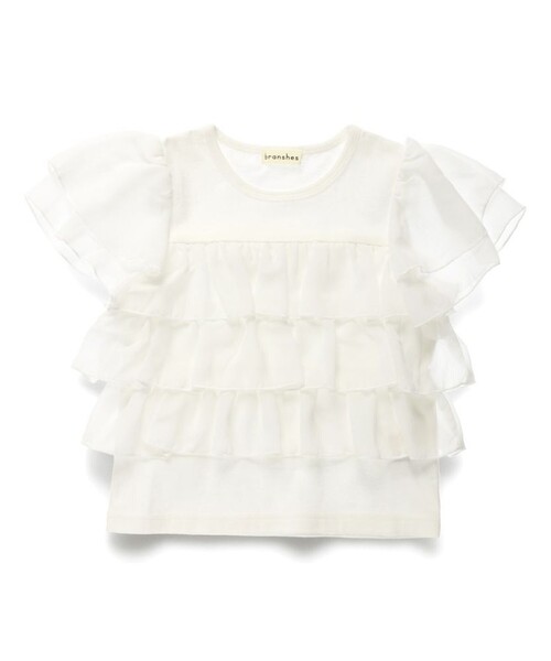 BRANSHES(ブランシェス)の「フリル半袖Tシャツ(Tシャツ/カットソー・キッズ・オフホワイト/ブラック・100/120/90/140/150/130/110)」の9枚目の写真
