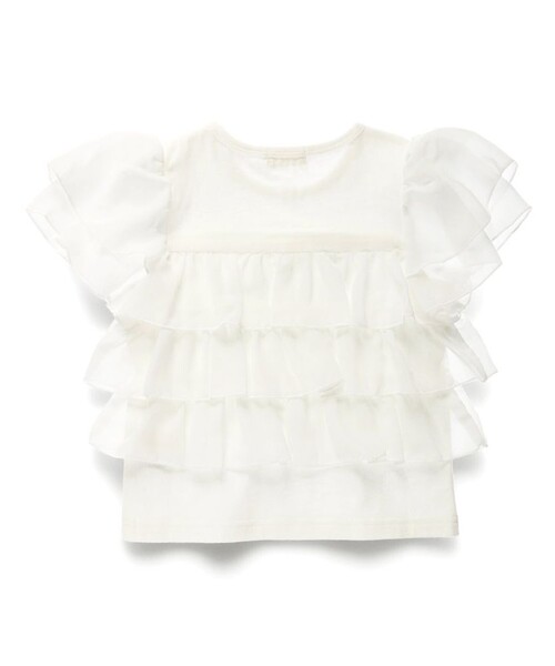 BRANSHES(ブランシェス)の「フリル半袖Tシャツ(Tシャツ/カットソー・キッズ・オフホワイト/ブラック・100/120/90/140/150/130/110)」の5枚目の写真