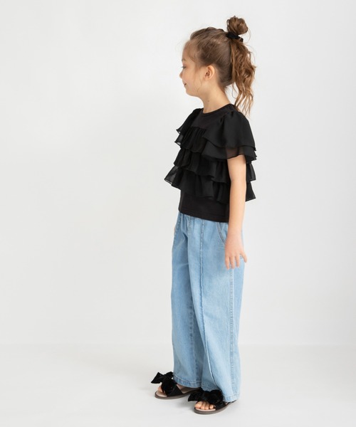 BRANSHES(ブランシェス)の「フリル半袖Tシャツ(Tシャツ/カットソー・キッズ・オフホワイト/ブラック・100/120/90/140/150/130/110)」の12枚目の写真