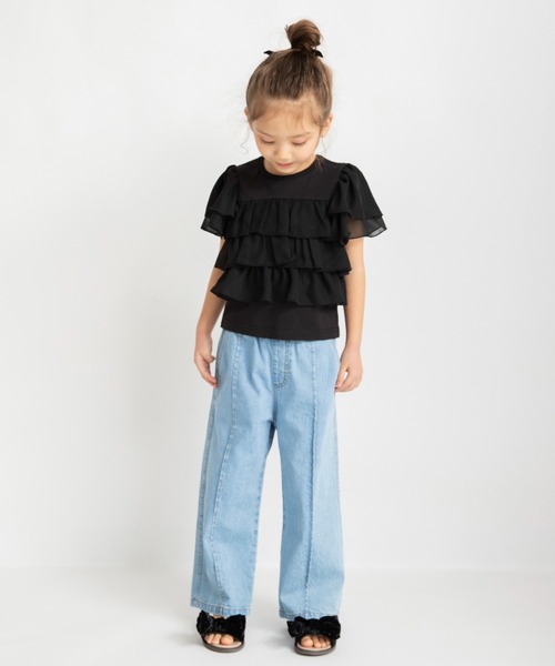 BRANSHES(ブランシェス)の「フリル半袖Tシャツ(Tシャツ/カットソー・キッズ・オフホワイト/ブラック・100/120/90/140/150/130/110)」の11枚目の写真