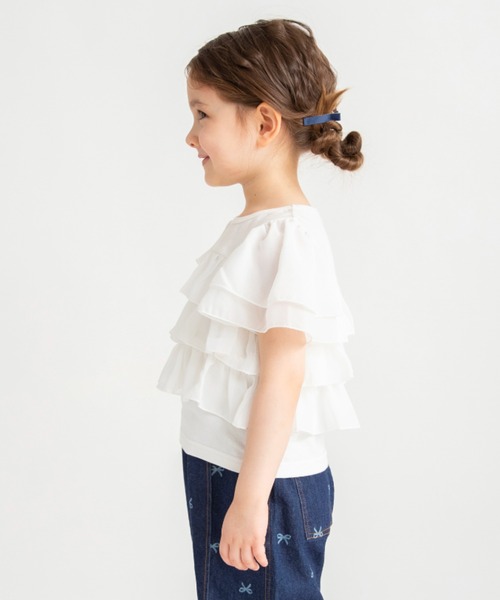 BRANSHES(ブランシェス)の「フリル半袖Tシャツ(Tシャツ/カットソー・キッズ・オフホワイト/ブラック・100/120/90/140/150/130/110)」の16枚目の写真