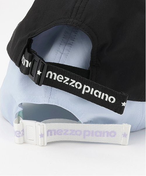 mezzo piano（メゾピアノ）の「ロゴフリル　キャップ（キャップ・キッズ・ラベンダー/ブラック/サックスブルー・F）」の5枚目の写真