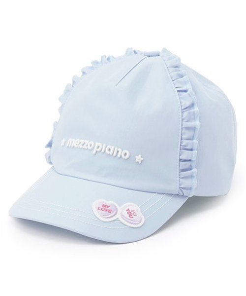 mezzo piano（メゾピアノ）の「ロゴフリル　キャップ（キャップ・キッズ・ラベンダー/ブラック/サックスブルー・F）」の10枚目の写真