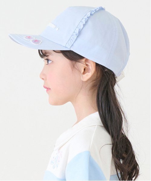 mezzo piano（メゾピアノ）の「ロゴフリル　キャップ（キャップ・キッズ・ラベンダー/ブラック/サックスブルー・F）」の17枚目の写真