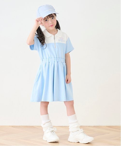 mezzo piano（メゾピアノ）の「ロゴフリル　キャップ（キャップ・キッズ・ラベンダー/ブラック/サックスブルー・F）」の19枚目の写真