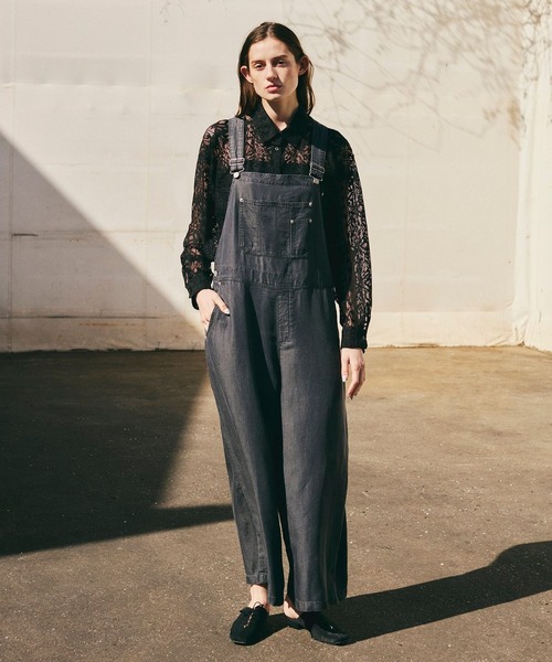 BAYFLOW（ベイフロー）の「[薄手＆しなやかな素材感]デニムサロペット（サロペット/オーバーオール・レディース・インディゴブルー/ブラック・FREE）」の9枚目の写真