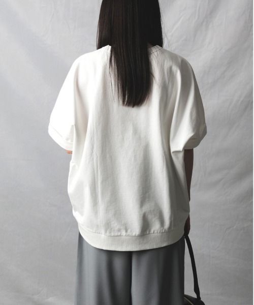 HONEYSUCKLE ROSE（ハニーサックルローズ）の「【HONEYSUCKLE ROSE】コクーンシルエットドルマンＴシャツ（Tシャツ/カットソー・レディース・ダークグレー/ピンク/オフホワイト・M/L）」の5枚目の写真