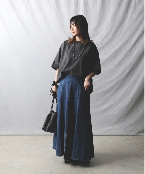 HONEYSUCKLE ROSE（ハニーサックルローズ）の「【HONEYSUCKLE ROSE】コクーンシルエットドルマンＴシャツ（Tシャツ/カットソー・レディース・ダークグレー/ピンク/オフホワイト・M/L）」の9枚目の写真