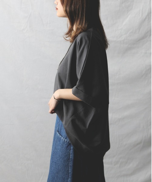 HONEYSUCKLE ROSE（ハニーサックルローズ）の「【HONEYSUCKLE ROSE】コクーンシルエットドルマンＴシャツ（Tシャツ/カットソー・レディース・ダークグレー/ピンク/オフホワイト・M/L）」の11枚目の写真