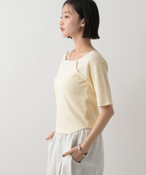 LOWRYS FARM(ローリーズファーム)の「ネックデザインタイト5S 323124(Tシャツ/カットソー・レディース・イエロー/ブラック/ホワイト・FREE)」の20枚目の写真