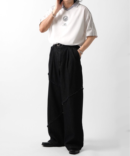 Confirm(コンファーム)の「フロントプリント サイドライン ユニフォーム半袖Tシャツ メンズ レディース(Tシャツ/カットソー・メンズ・ブラック/ホワイト/チャコールグレー/グレー・L/M)」の6枚目の写真