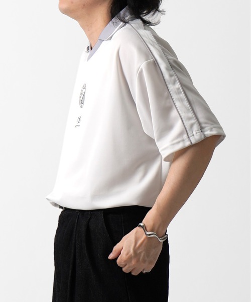 Confirm(コンファーム)の「フロントプリント サイドライン ユニフォーム半袖Tシャツ メンズ レディース(Tシャツ/カットソー・メンズ・ブラック/ホワイト/チャコールグレー/グレー・L/M)」の7枚目の写真