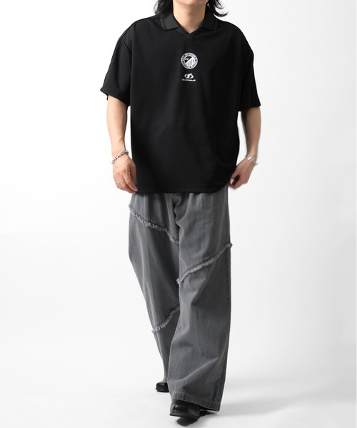 Confirm(コンファーム)の「フロントプリント サイドライン ユニフォーム半袖Tシャツ メンズ レディース(Tシャツ/カットソー・メンズ・ブラック/ホワイト/チャコールグレー/グレー・L/M)」の11枚目の写真