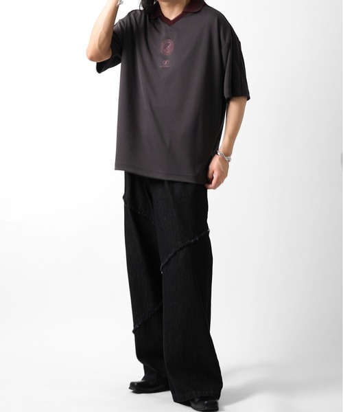 Confirm(コンファーム)の「フロントプリント サイドライン ユニフォーム半袖Tシャツ メンズ レディース(Tシャツ/カットソー・メンズ・ブラック/ホワイト/チャコールグレー/グレー・L/M)」の18枚目の写真