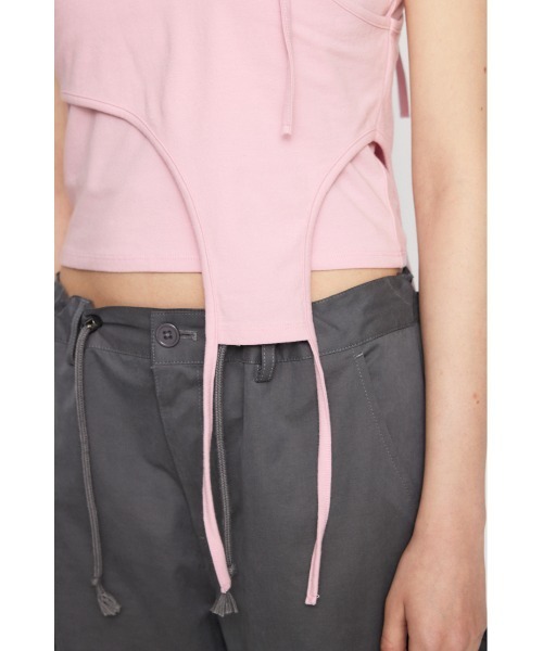 LAGUA GEM(ラグアジェム)の「NECK RIBBON CROP Tシャツ(Tシャツ/カットソー・レディース・ホワイト/ブラック/ライトピンク・FREE)」の21枚目の写真