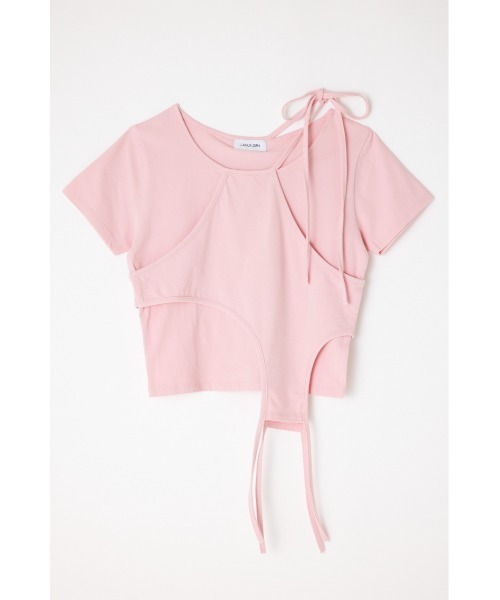 LAGUA GEM(ラグアジェム)の「NECK RIBBON CROP Tシャツ(Tシャツ/カットソー・レディース・ホワイト/ブラック/ライトピンク・FREE)」の22枚目の写真
