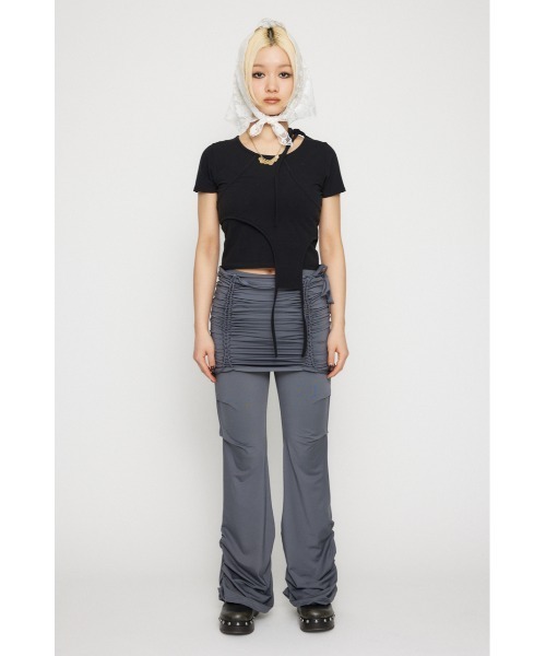 LAGUA GEM(ラグアジェム)の「NECK RIBBON CROP Tシャツ(Tシャツ/カットソー・レディース・ホワイト/ブラック/ライトピンク・FREE)」の12枚目の写真