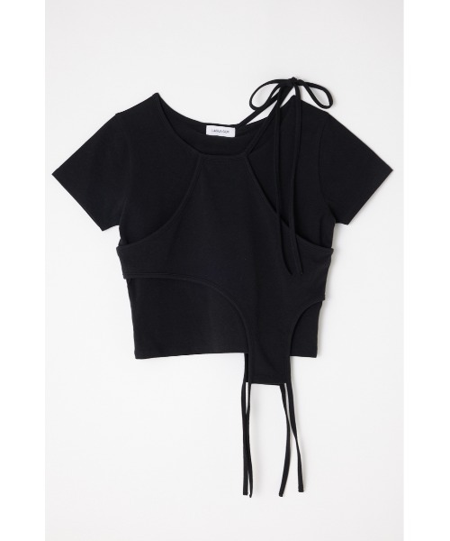 LAGUA GEM(ラグアジェム)の「NECK RIBBON CROP Tシャツ(Tシャツ/カットソー・レディース・ホワイト/ブラック/ライトピンク・FREE)」の13枚目の写真