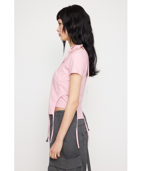 LAGUA GEM(ラグアジェム)の「NECK RIBBON CROP Tシャツ(Tシャツ/カットソー・レディース・ホワイト/ブラック/ライトピンク・FREE)」の17枚目の写真