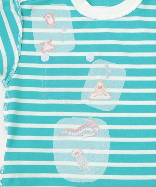 kladskap(クレードスコープ)の「【人気商品のため再入荷】深海刺しゅうボーダー半袖Tシャツ(Tシャツ/カットソー・キッズ・ターコイズブルー/ロイヤルブルー・100cm/110cm/120cm/90cm/80cm/130cm)」の12枚目の写真