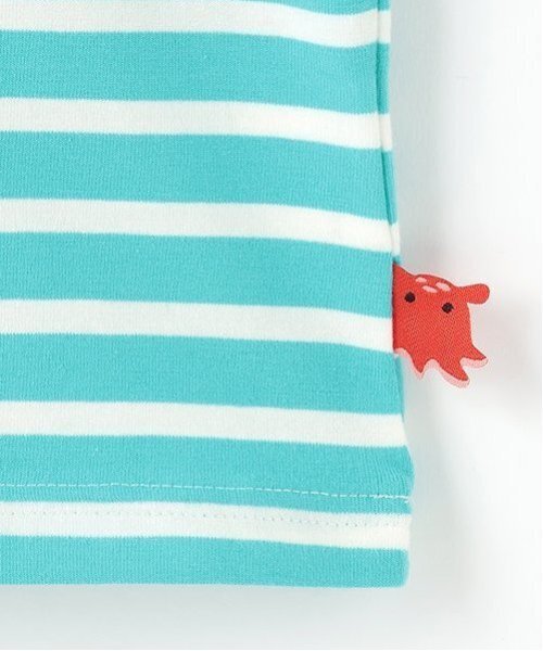 kladskap(クレードスコープ)の「【人気商品のため再入荷】深海刺しゅうボーダー半袖Tシャツ(Tシャツ/カットソー・キッズ・ターコイズブルー/ロイヤルブルー・100cm/110cm/120cm/90cm/80cm/130cm)」の11枚目の写真