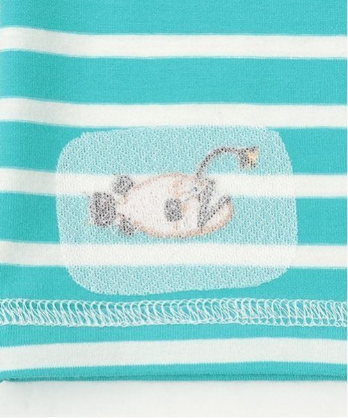 kladskap(クレードスコープ)の「【人気商品のため再入荷】深海刺しゅうボーダー半袖Tシャツ(Tシャツ/カットソー・キッズ・ターコイズブルー/ロイヤルブルー・100cm/110cm/120cm/90cm/80cm/130cm)」の9枚目の写真