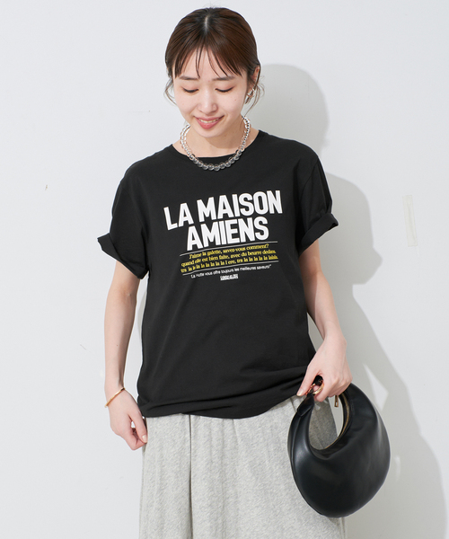 SLOBE IENA（スローブイエナ）の「LA HUTTE/ラ ユット SLOBE別注 ロゴTEE（Tシャツ/カットソー・レディース・ブラック/ホワイト/チャコールグレー・FREE）」の8枚目の写真