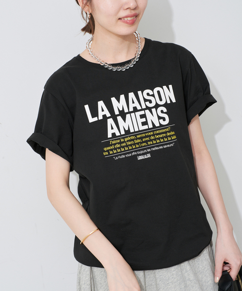 SLOBE IENA（スローブイエナ）の「LA HUTTE/ラ ユット SLOBE別注 ロゴTEE（Tシャツ/カットソー・レディース・ブラック/ホワイト/チャコールグレー・FREE）」の11枚目の写真