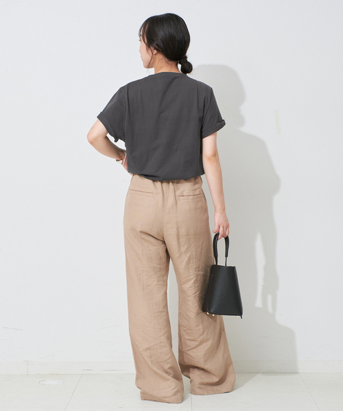 SLOBE IENA（スローブイエナ）の「LA HUTTE/ラ ユット SLOBE別注 ロゴTEE（Tシャツ/カットソー・レディース・ブラック/ホワイト/チャコールグレー・FREE）」の16枚目の写真