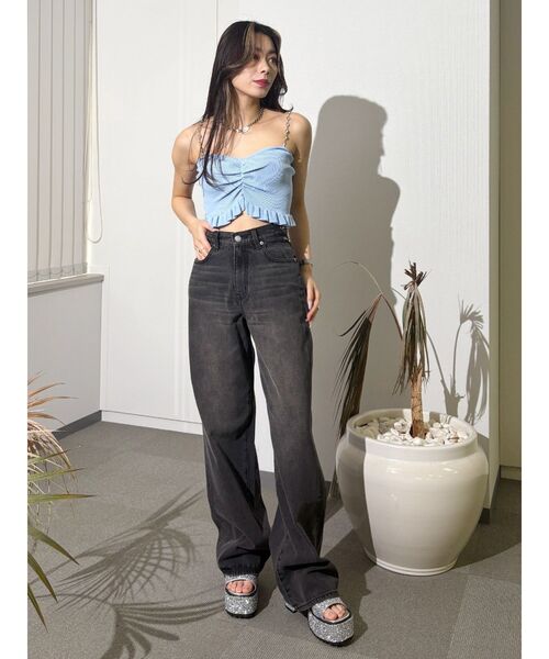 EVRIS グリッターチャンキーヒールサンダル EVRIS サンダル グリッターチャンキーヒールサンダル レディース