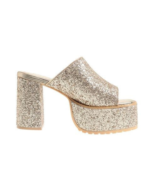 EVRIS（エヴリス）の「グリッターチャンキーヒールサンダル（サンダル