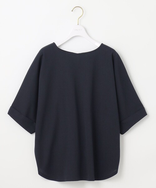 ANY SIS（エニィスィス）の「【前後着用・UVケア・洗える】2WAYジョーゼットジャージードルマン カットソー（Tシャツ/カットソー・レディース・黄土色系/アイボリー系/ダークグリーン系/ネイビー系・4）」の14枚目の写真