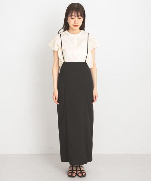 URBAN RESEARCH Sonny Label（アーバンリサーチサニーレーベル）の「『WEB/一部店舗限定』ナローサスペンダースカート（スカート・レディース・ブラック/グレー・FREE）」の10枚目の写真