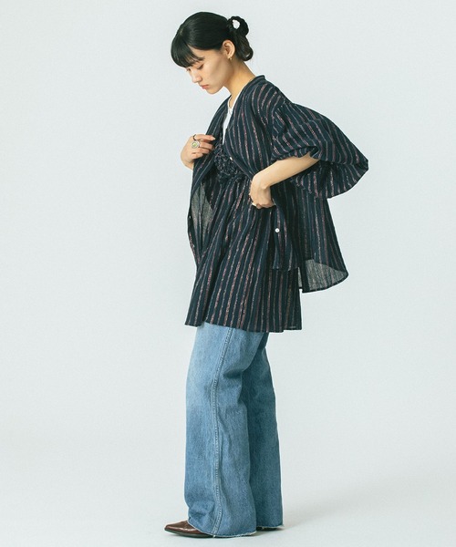 ROSE BUD(ローズバッド)の「(mag.by c)VOLUME SLEEVE BLOUSE(シャツ/ブラウス・レディース・ネイビー/ピンク・ONE SIZE)」の10枚目の写真