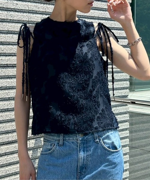 NOGLE（ノグル）の「【NOGLE/ノグル】シアーフリンジリボントップス（その他トップス・レディース・ライトグレー/ブラック/ネイビー/アイボリー・FREE）」の4枚目の写真