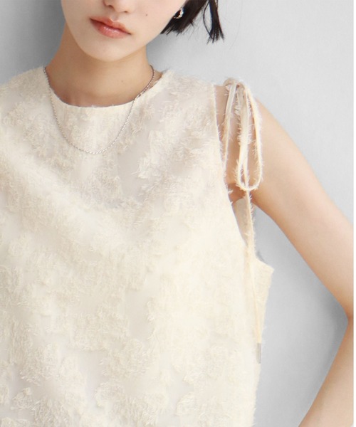 NOGLE（ノグル）の「【NOGLE/ノグル】シアーフリンジリボントップス（その他トップス・レディース・ライトグレー/ブラック/ネイビー/アイボリー・FREE）」の8枚目の写真